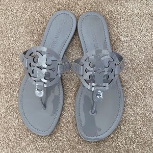 tory burch miller sandals gray